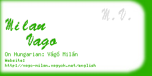 milan vago business card